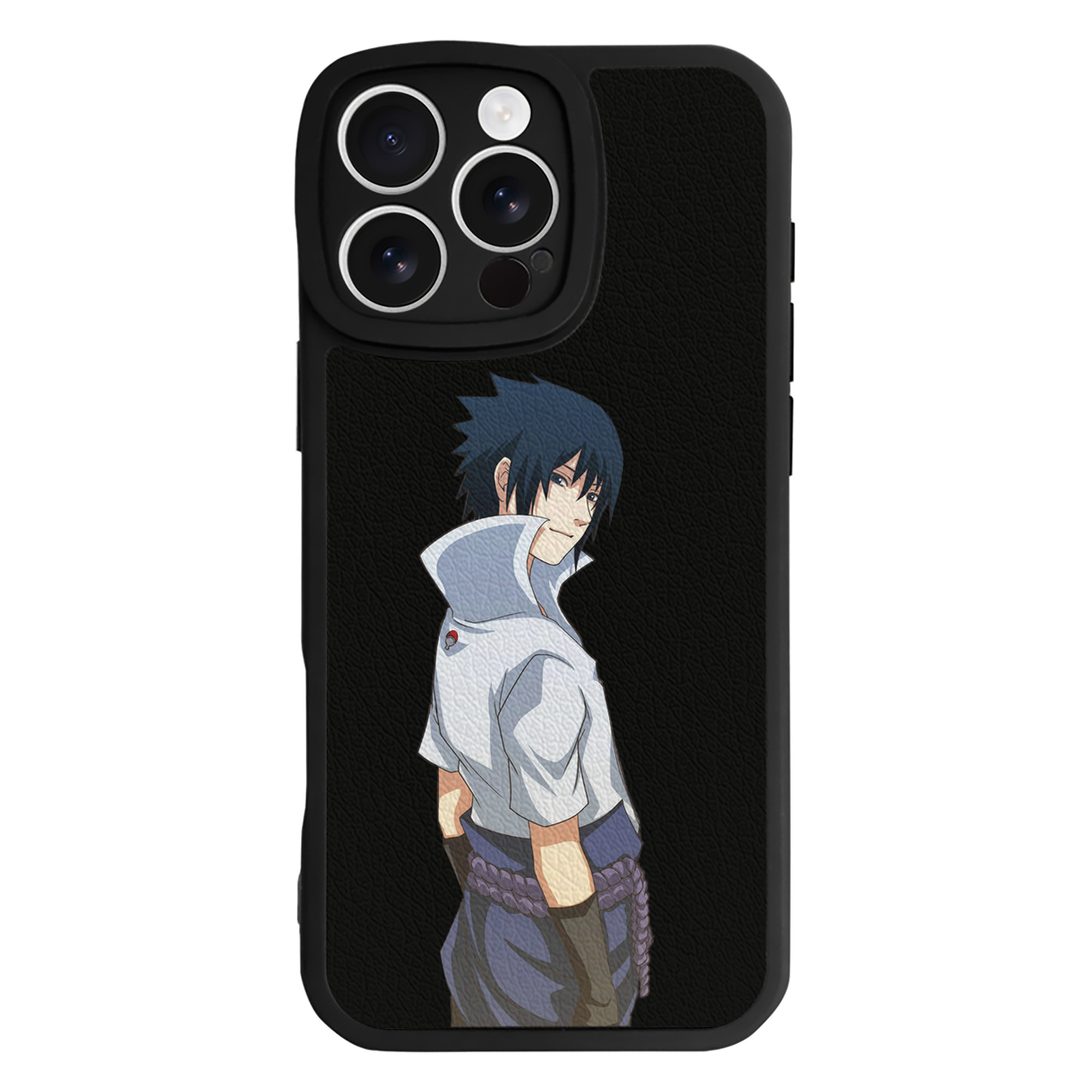 （画像用） NARUTO -ナルト- うちは サスケ Uchiha Sasuke 【iPhone 16シリーズ対応】シリコンスマホケース（レザー調） 材質：シリコン